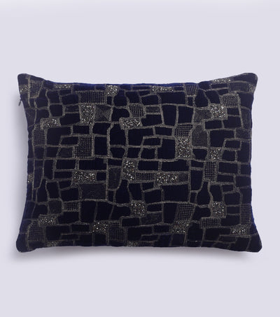 Maze Navy Velvet Cushion Cover