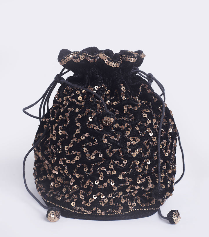 Ocean of Wonders Black Velvet Potli