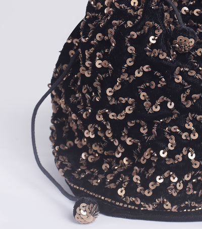Ocean of Wonders Black Velvet Potli