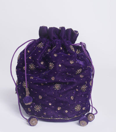 Milky Way Voilet Velvet Potli