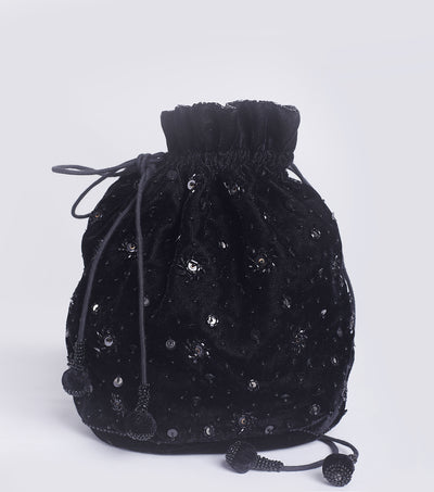 Milky Way Black Velvet Potli