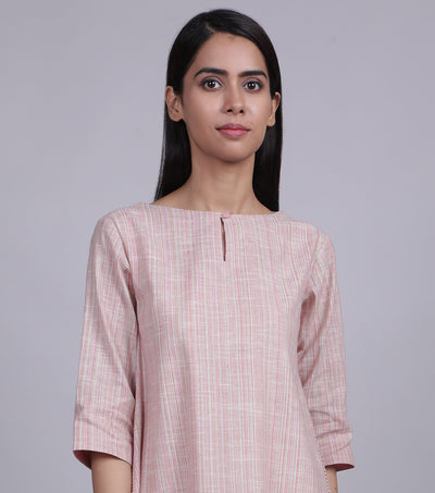 Pink Khadi Kurta
