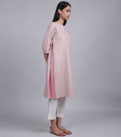 Pink Khadi Kurta