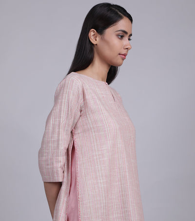 Pink Khadi Kurta