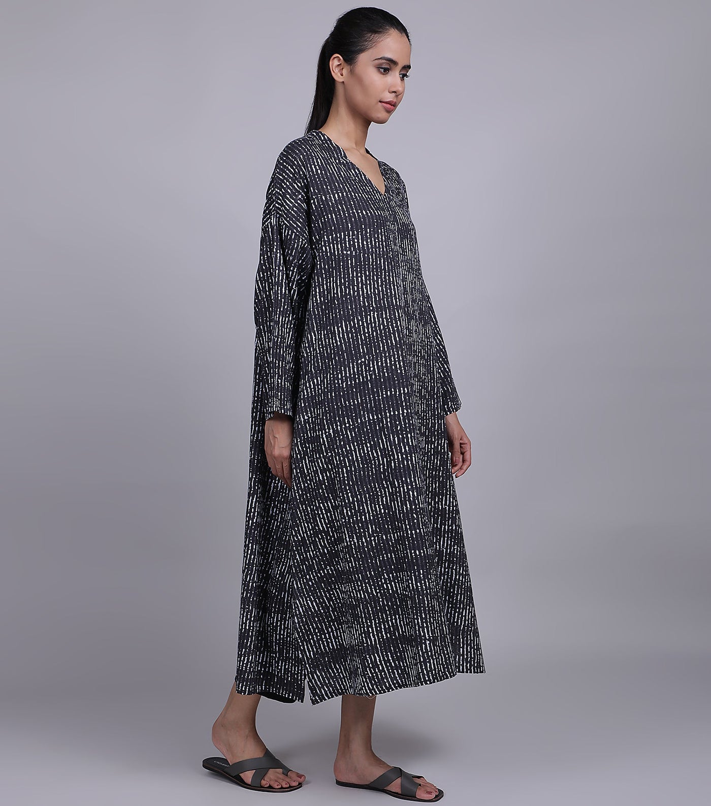 Black Cotton Kaftan