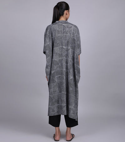 Black Cotton Linen Kaftan