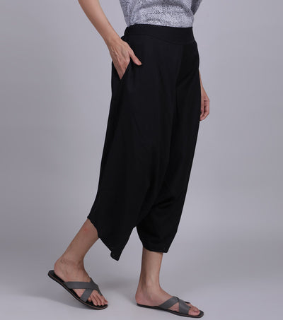 Black Cotton Harem Pant