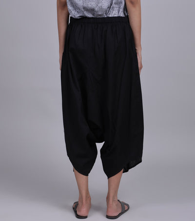 Black Cotton Harem Pant