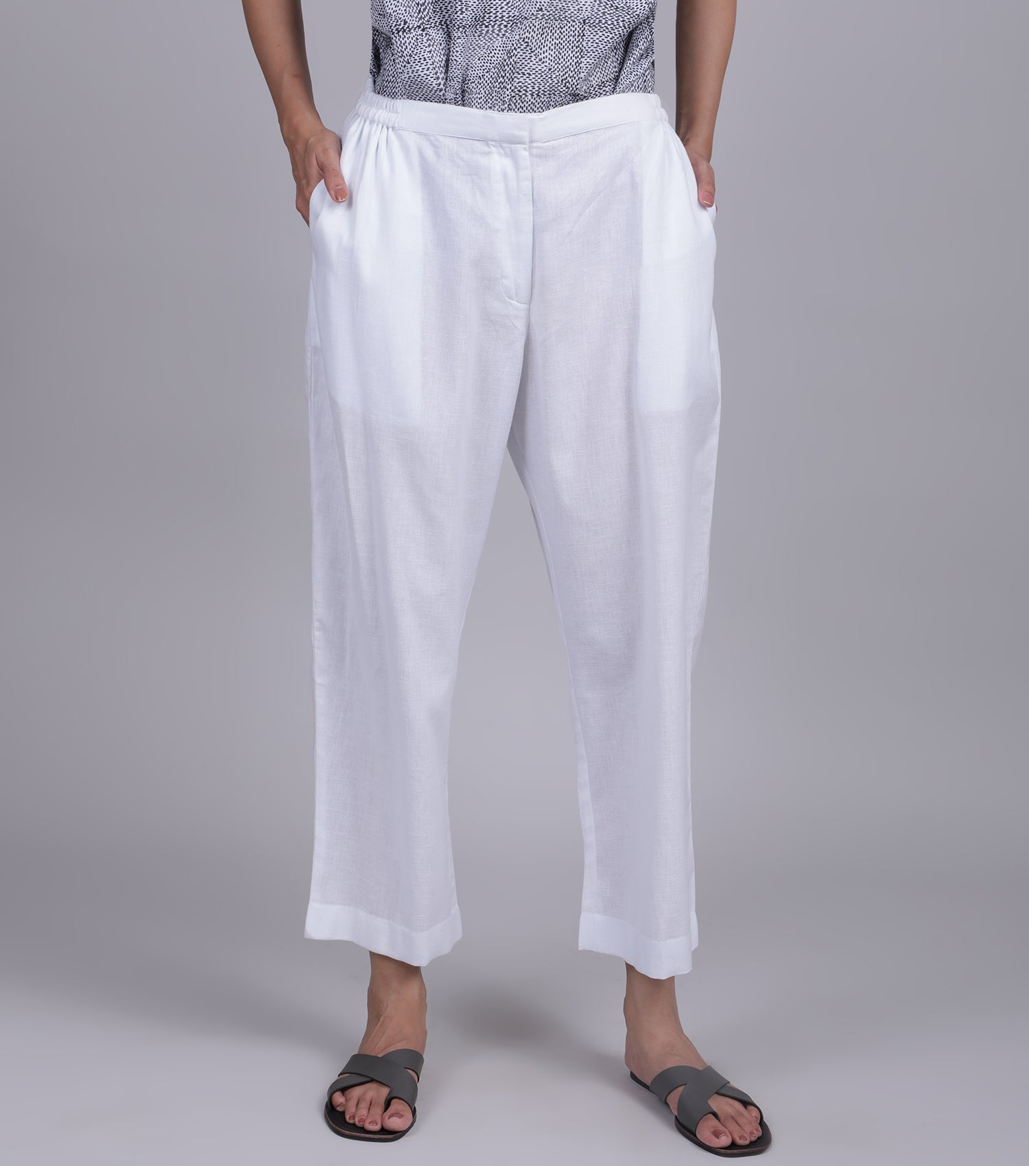 White Cotton Pant – Tulsi Online
