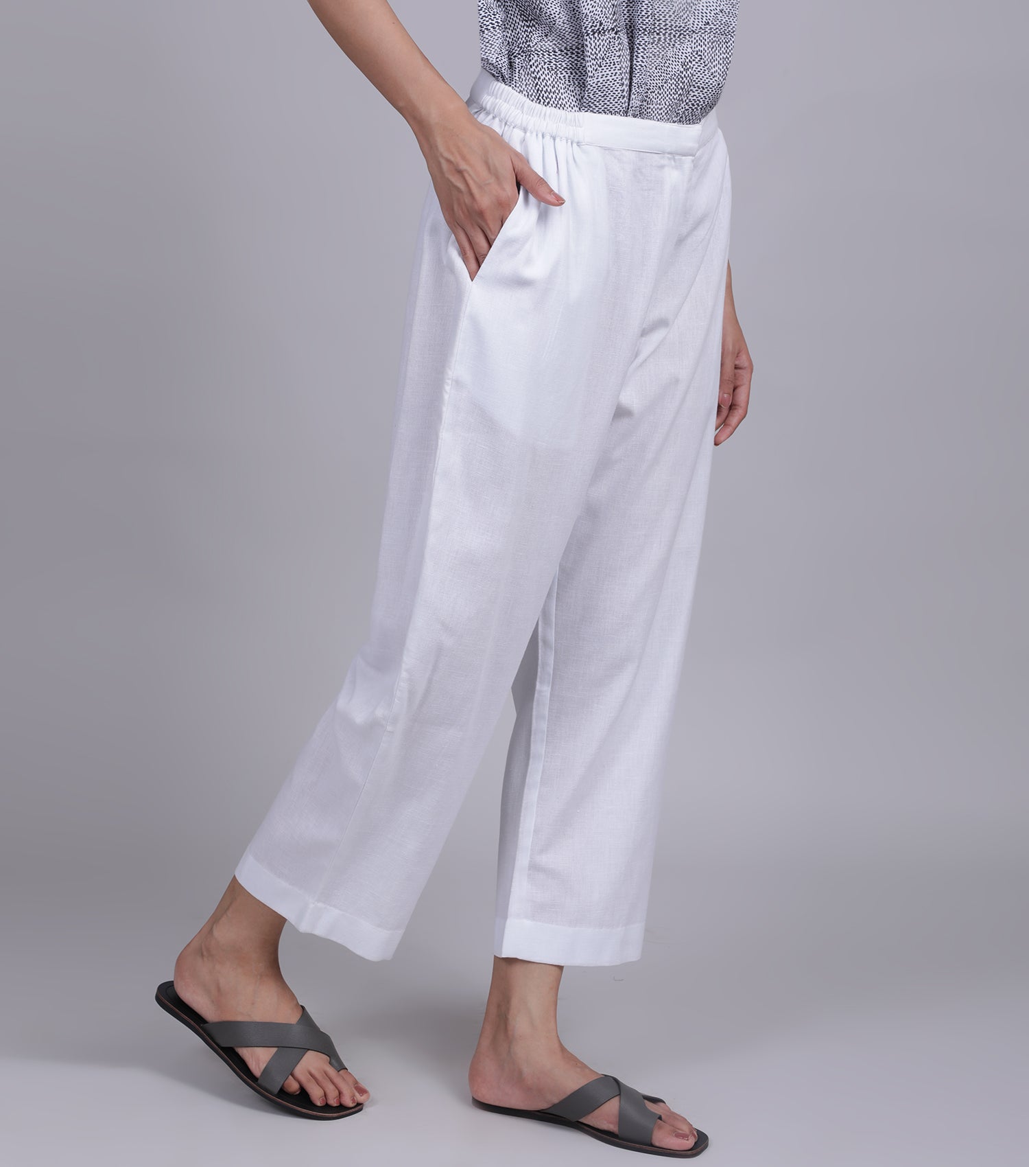 White Cotton Pant – Tulsi Online