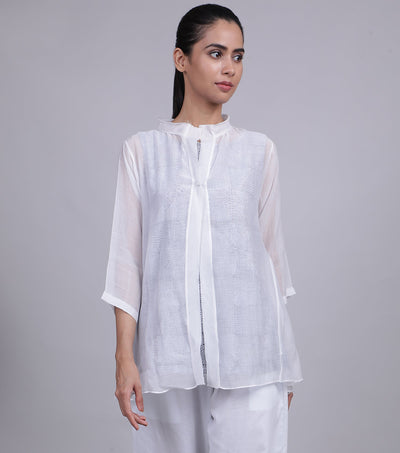White Chanderi Kedyio Set