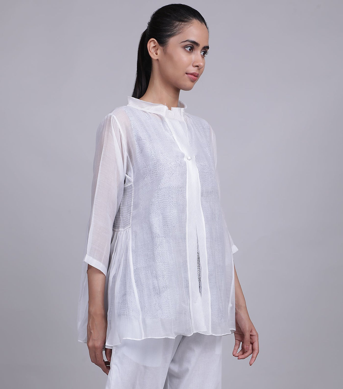 White Chanderi Kedyio Set
