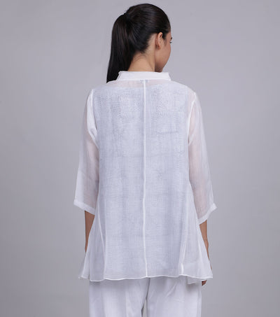 White Chanderi Kedyio Set