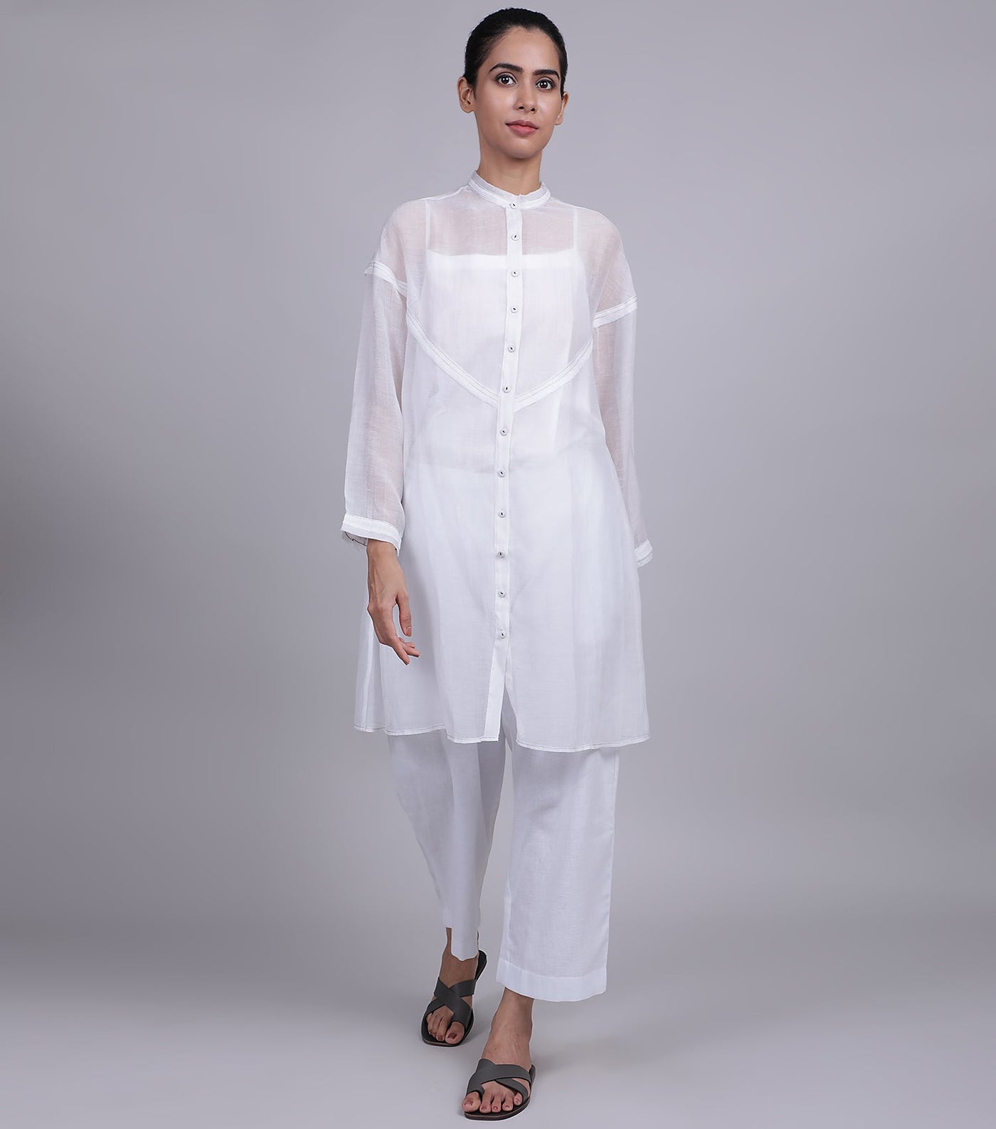 White Chanderi Shirt