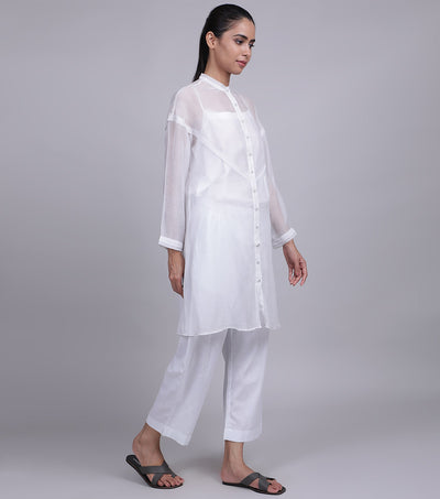 White Chanderi Shirt
