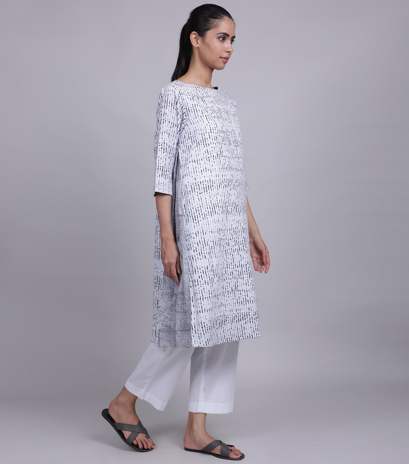 White Cotton Linen Tunic