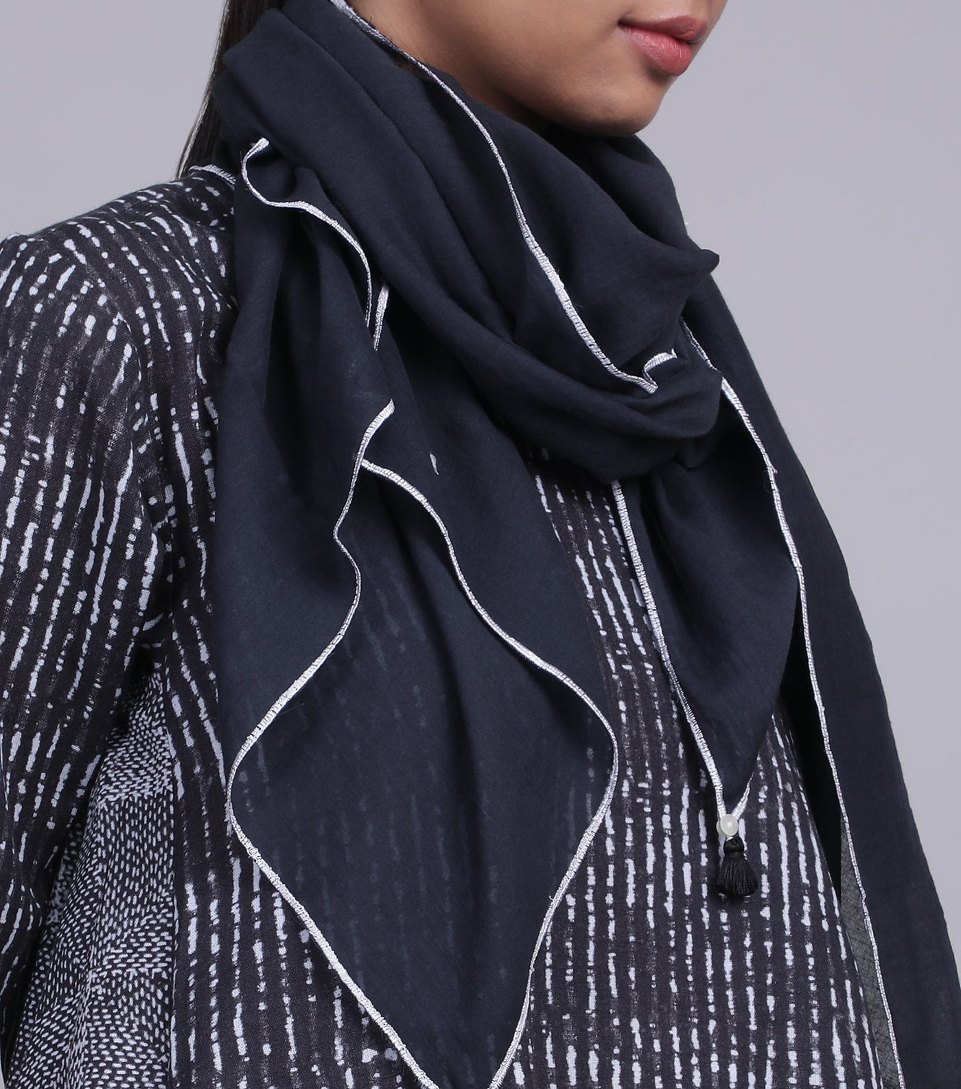 Black Cotton Scarf