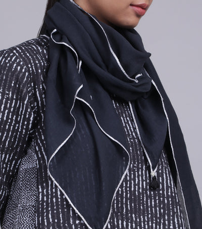 Black Cotton Scarf