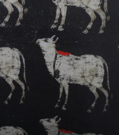 Black Cow Printed Cushion Cover