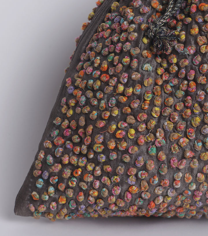 Silk French Knot Potli