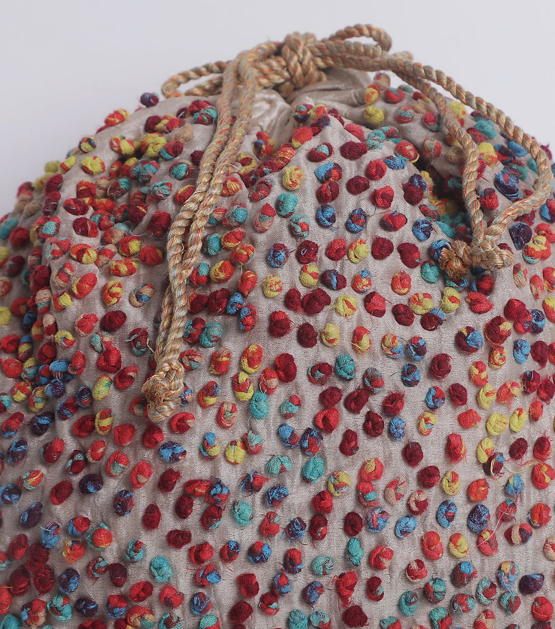 Silk French Knot Potli