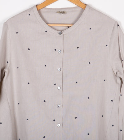 Beige Cotton printed Shirt