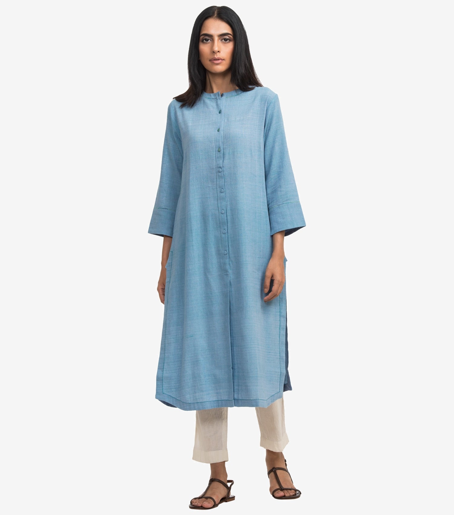 Sky blue khadi kurta – Tulsi Online