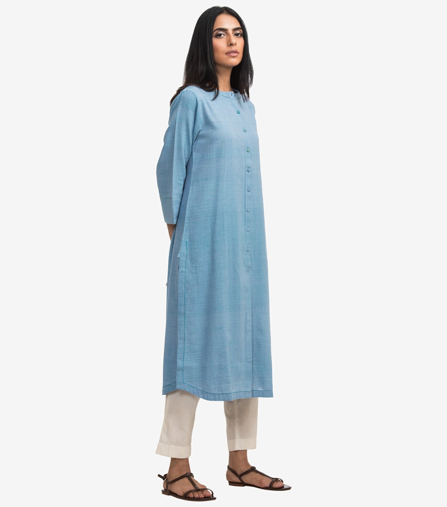 Sky blue khadi kurta – Tulsi Online