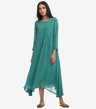 Sea green georgette dress