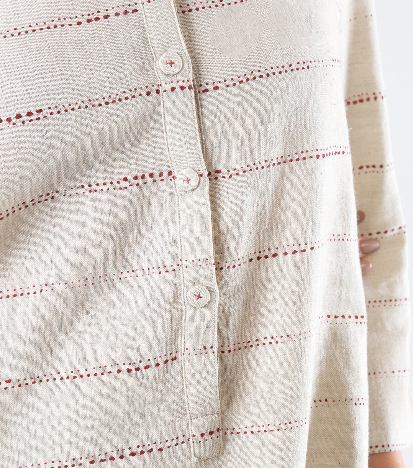 Beige Printed khadi kurta