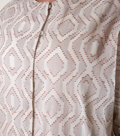 Beige Cotton Printed Co-Ord Set