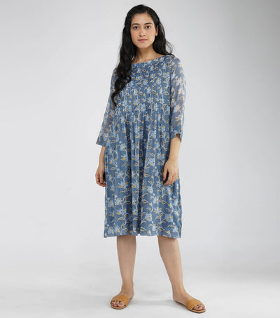 Floral printed cotton dress
