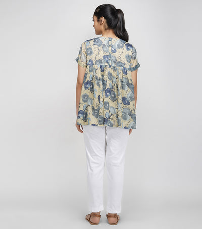 Floral printed cotton top
