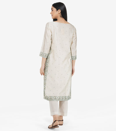 Ivory Cotton Silk Kurta & Pants Set