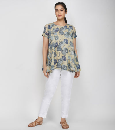 Floral printed cotton top