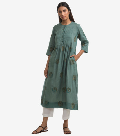 Green cotton kurta