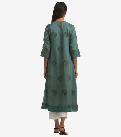 Green cotton kurta