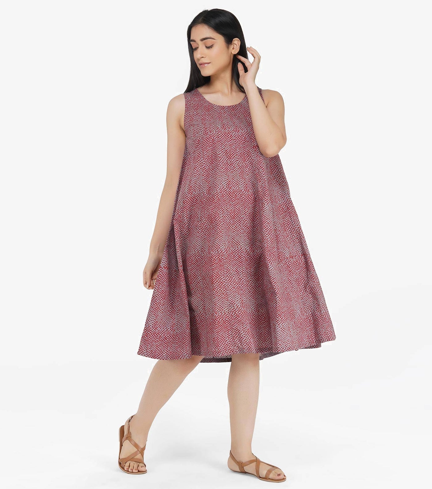 Summer flared cotton dress