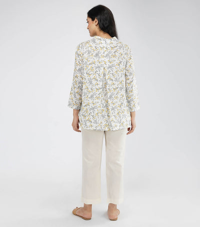 Floral printed cotton shirt