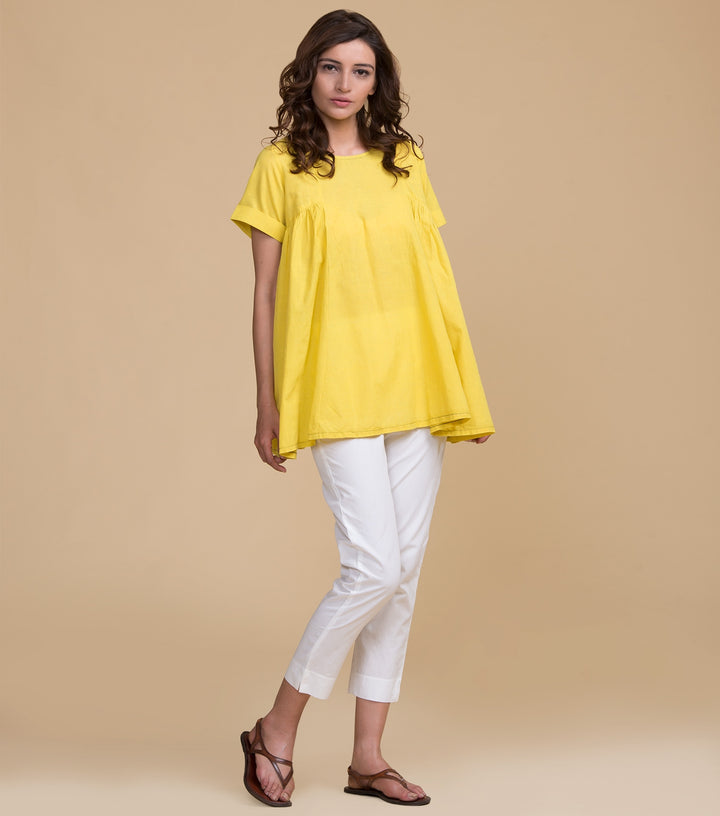 Yellow mangalgiri cotton top
