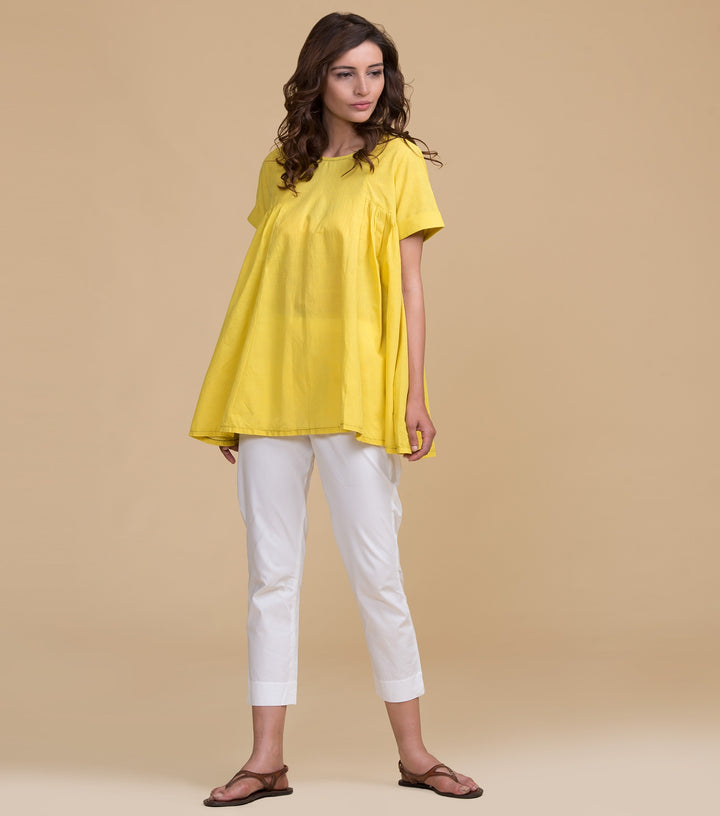 Yellow mangalgiri cotton top