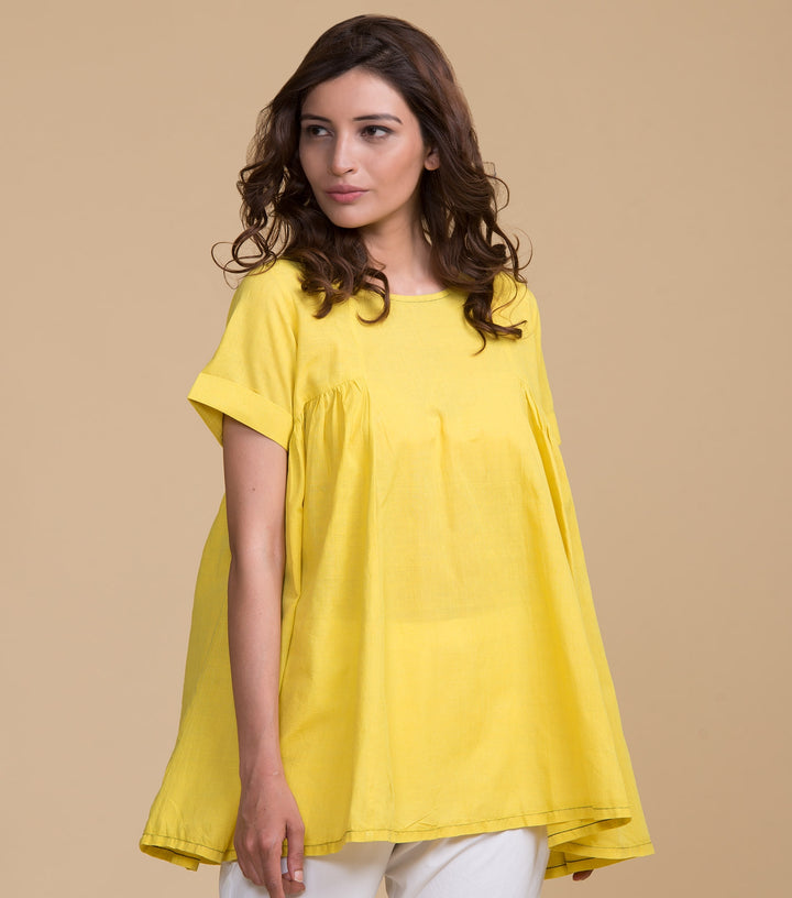 Yellow mangalgiri cotton top