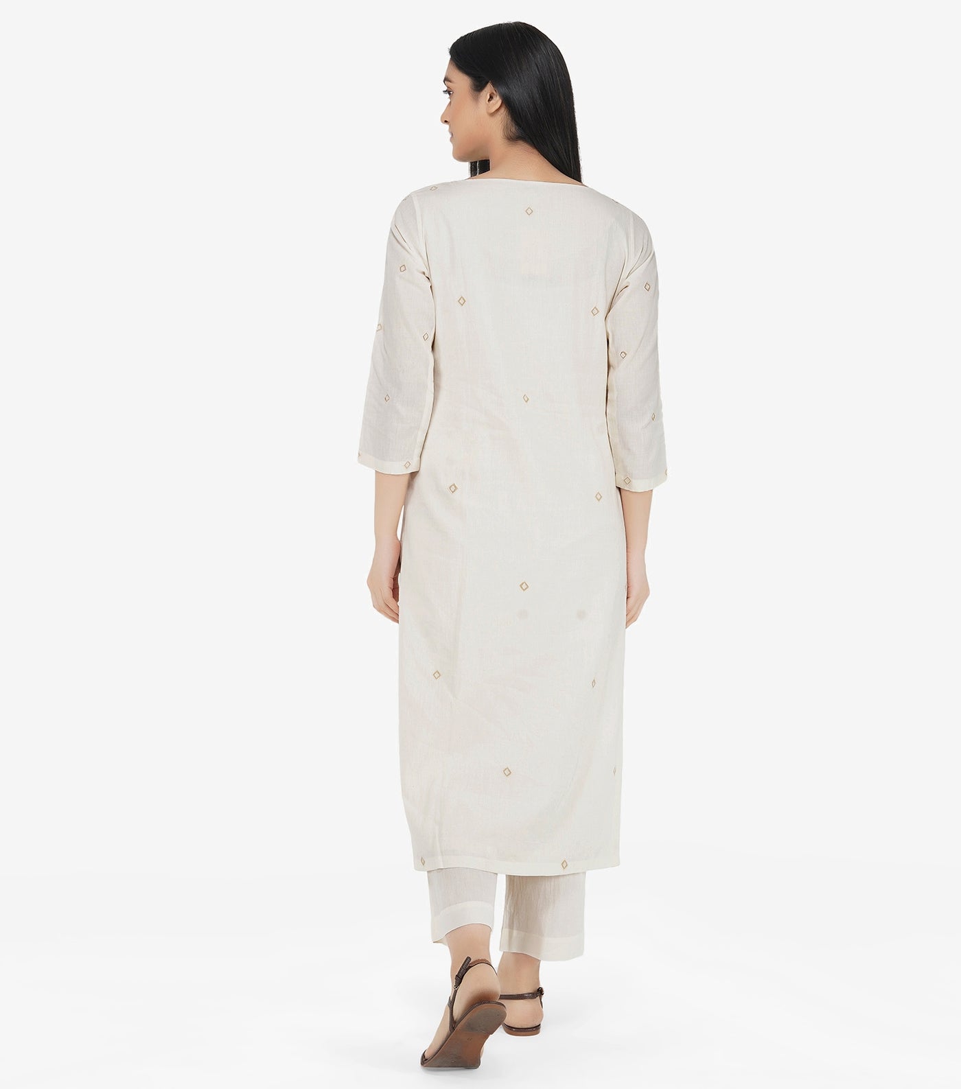 Natural Applique cotton kurta