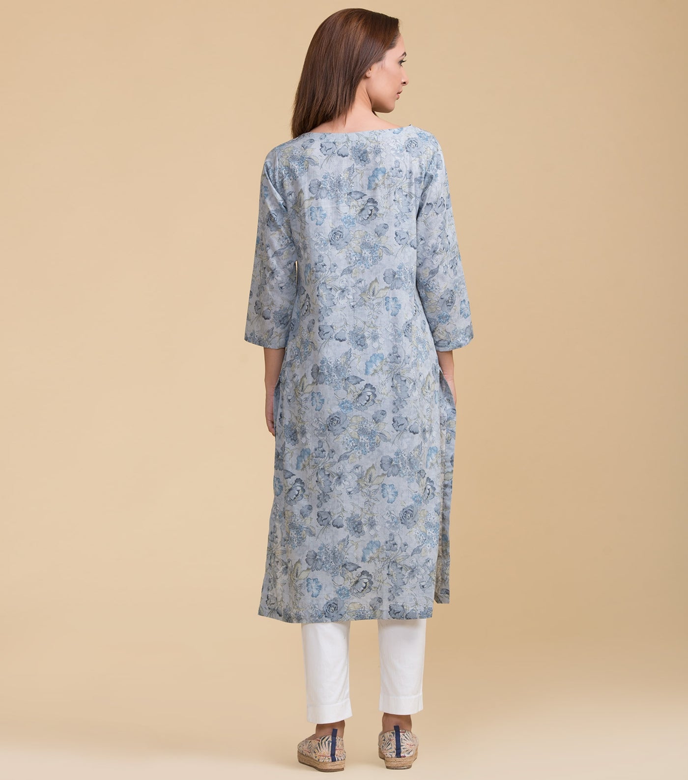 Floral printed cotton kurta
