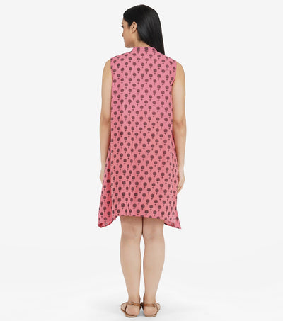 Pink printed cotton Dress