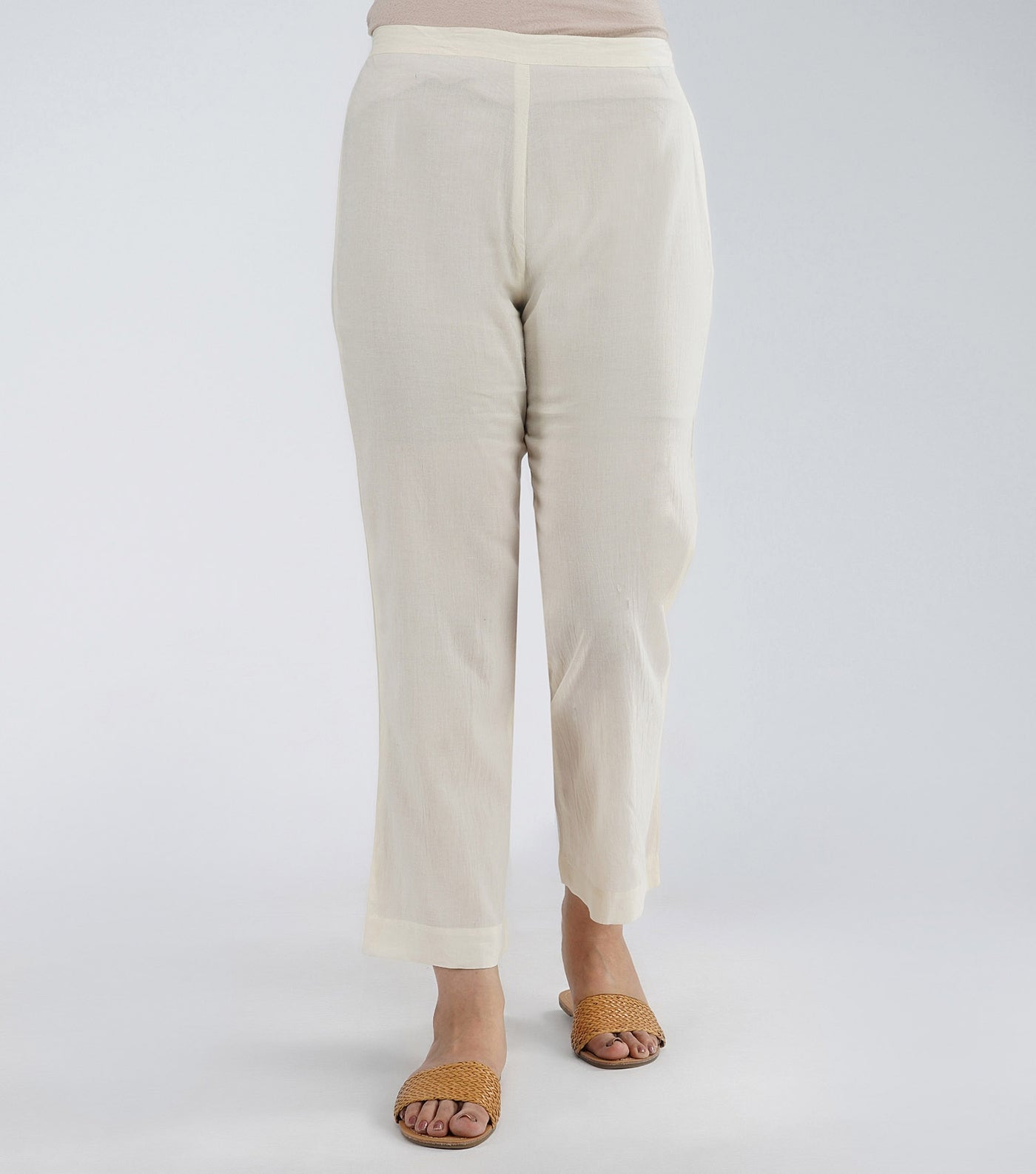 Natural cotton straight pant