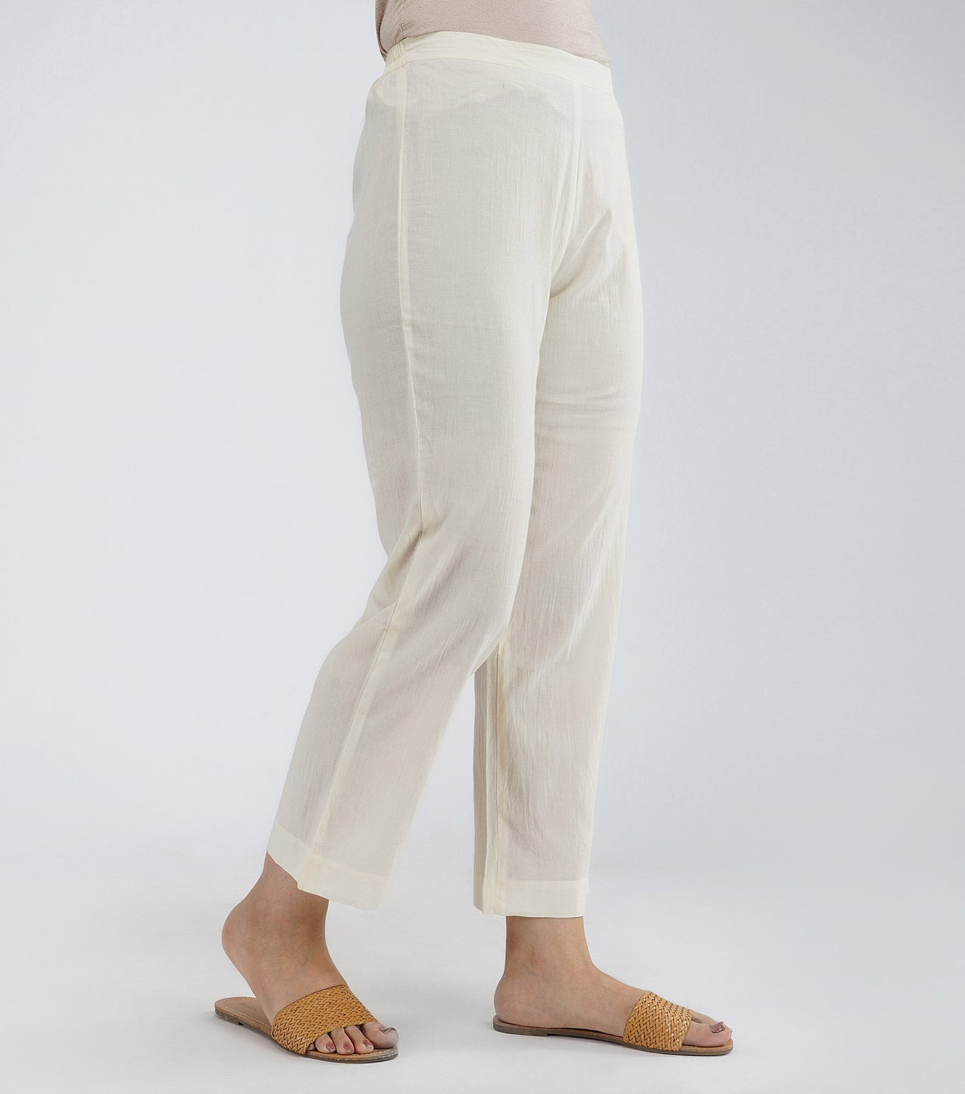 Natural cotton straight pant