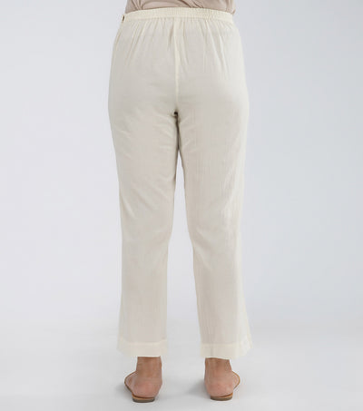 Natural cotton straight pant