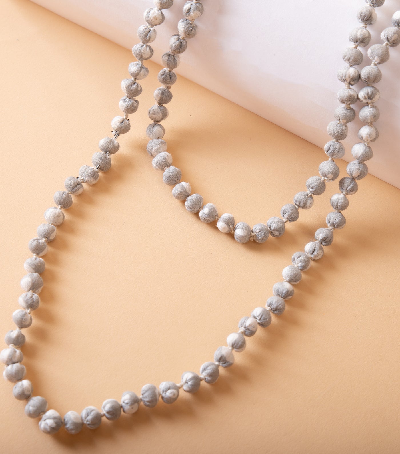 White Cotton Beaded Necklace