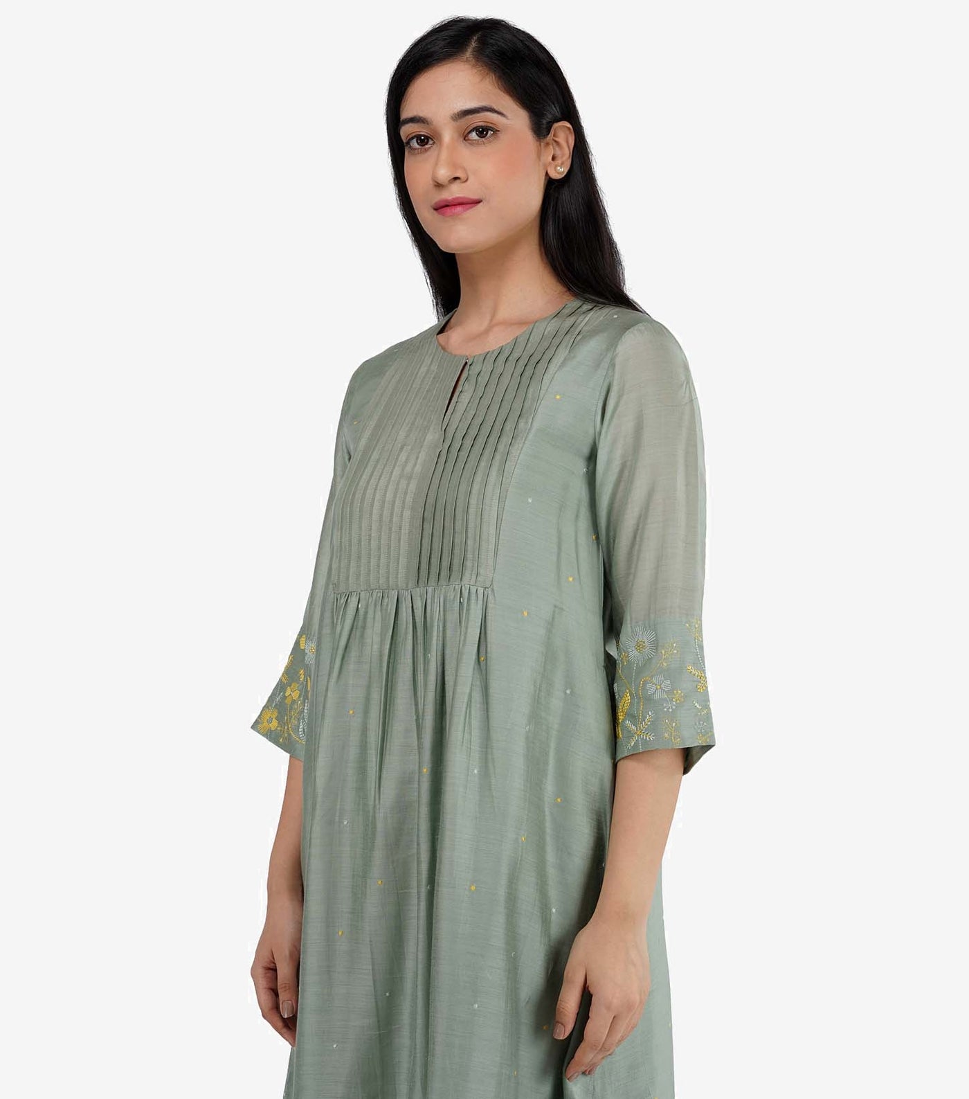 Sage Green embroidered kurta